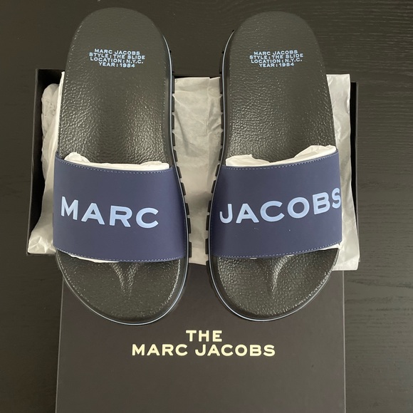 NEW IN BOX MARC JACOBS slides Navy size 5-11 - Picture 2 of 6
